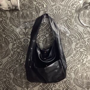 Elegant Black Faux Leather Women's Bag